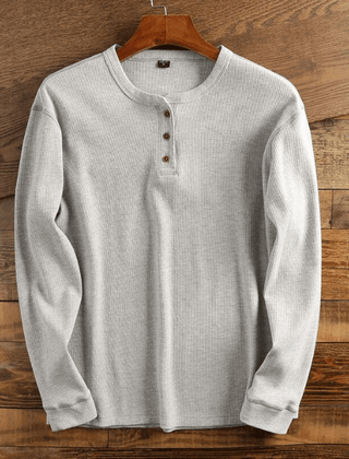 Casual Waffle Knit | Men's T Shirt with Button Placket | Soft Fabric for Comfortable Everyday Wear 0