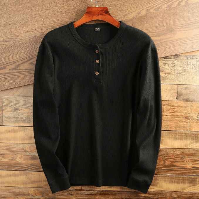 Casual Waffle Knit | Men's T Shirt with Button Placket | Soft Fabric for Comfortable Everyday Wear 2