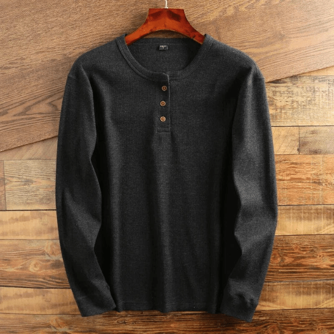 Casual Waffle Knit | Men's T Shirt with Button Placket | Soft Fabric for Comfortable Everyday Wear 3