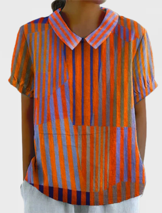 Nina Collection | Women's Blouse with Bold Geometric Stripes | Lightweight & Versatile Fashion for Creative Women 0